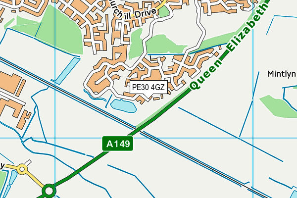 PE30 4GZ map - OS VectorMap District (Ordnance Survey)