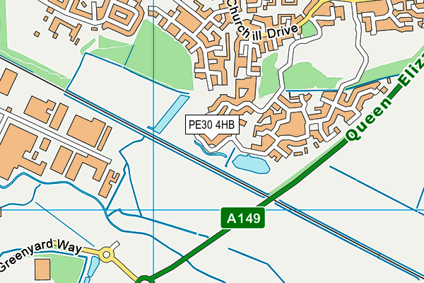 PE30 4HB map - OS VectorMap District (Ordnance Survey)