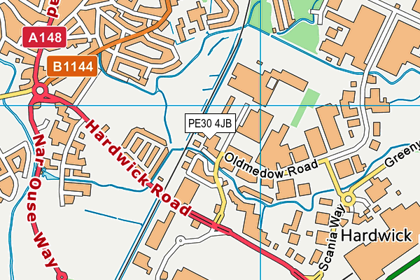 PE30 4JB map - OS VectorMap District (Ordnance Survey)