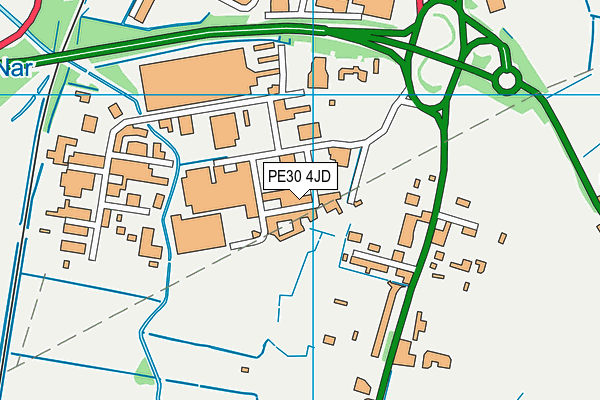 PE30 4JD map - OS VectorMap District (Ordnance Survey)