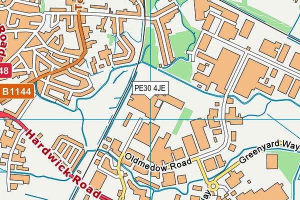 PE30 4JE map - OS VectorMap District (Ordnance Survey)