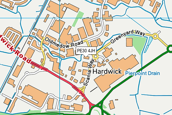 PE30 4JH map - OS VectorMap District (Ordnance Survey)