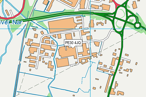 PE30 4JQ map - OS VectorMap District (Ordnance Survey)