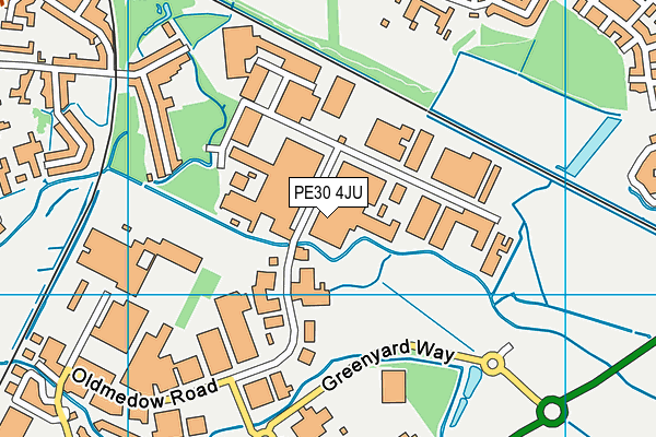 PE30 4JU map - OS VectorMap District (Ordnance Survey)