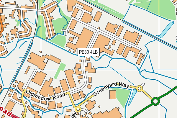 PE30 4LB map - OS VectorMap District (Ordnance Survey)