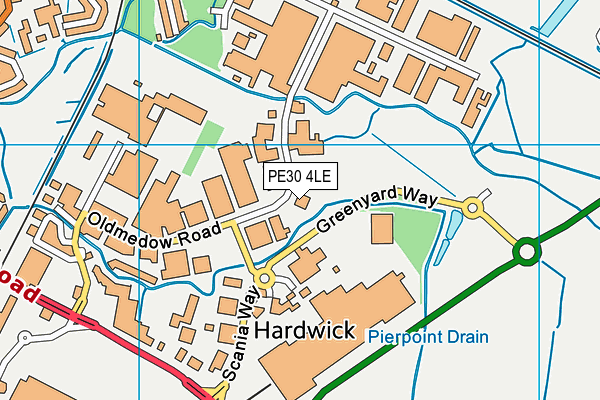 PE30 4LE map - OS VectorMap District (Ordnance Survey)