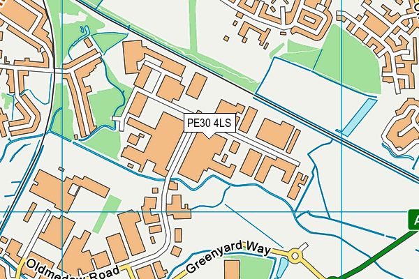 PE30 4LS map - OS VectorMap District (Ordnance Survey)