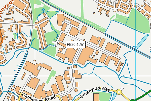 PE30 4LW map - OS VectorMap District (Ordnance Survey)