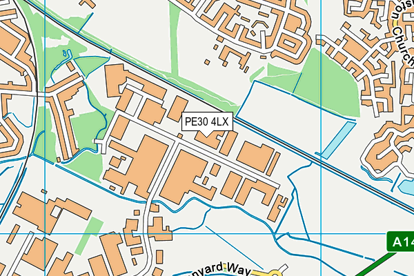 PE30 4LX map - OS VectorMap District (Ordnance Survey)