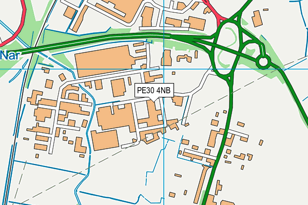 PE30 4NB map - OS VectorMap District (Ordnance Survey)
