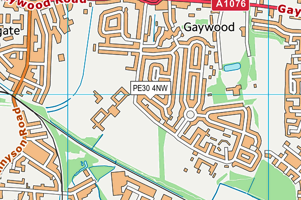 PE30 4NW map - OS VectorMap District (Ordnance Survey)