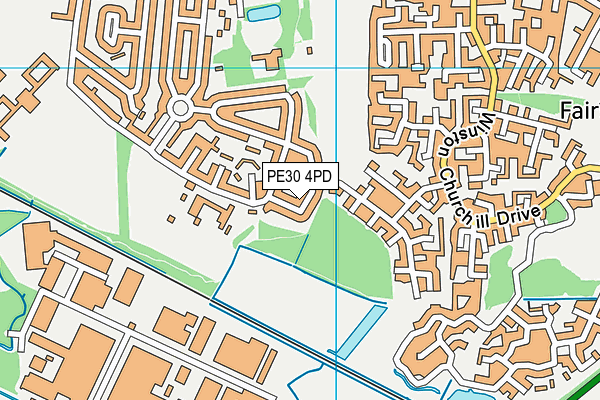PE30 4PD map - OS VectorMap District (Ordnance Survey)