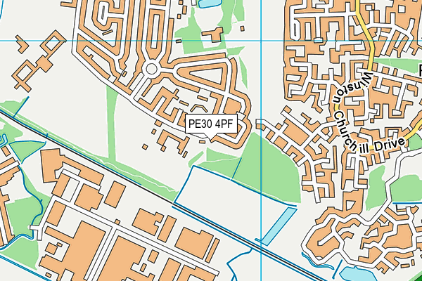 PE30 4PF map - OS VectorMap District (Ordnance Survey)