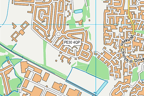 PE30 4QP map - OS VectorMap District (Ordnance Survey)
