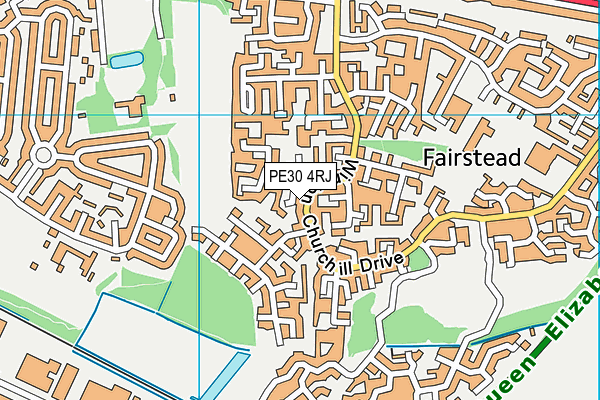 PE30 4RJ map - OS VectorMap District (Ordnance Survey)