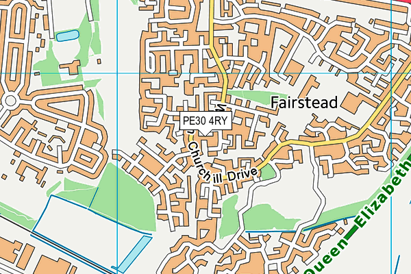 PE30 4RY map - OS VectorMap District (Ordnance Survey)