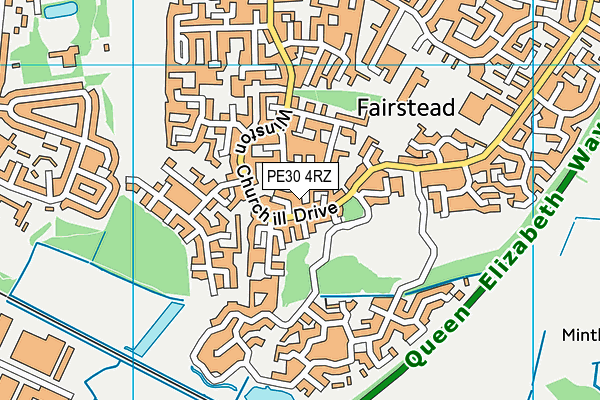 PE30 4RZ map - OS VectorMap District (Ordnance Survey)