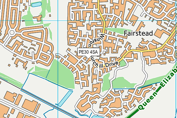 PE30 4SA map - OS VectorMap District (Ordnance Survey)
