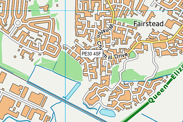 PE30 4SF map - OS VectorMap District (Ordnance Survey)