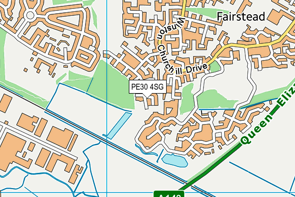 PE30 4SG map - OS VectorMap District (Ordnance Survey)