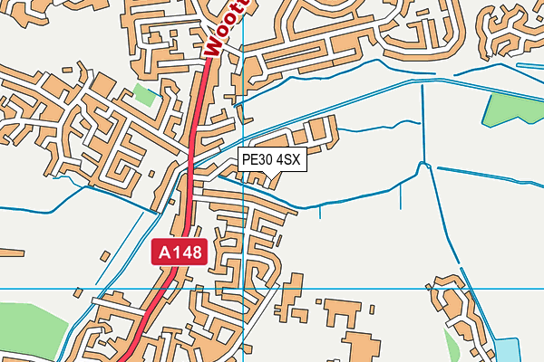PE30 4SX map - OS VectorMap District (Ordnance Survey)