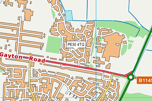 PE30 4TQ map - OS VectorMap District (Ordnance Survey)