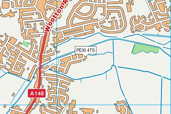 PE30 4TS map - OS VectorMap District (Ordnance Survey)