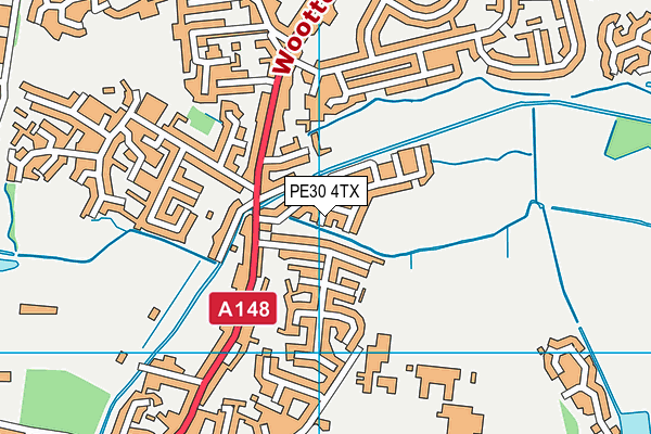 PE30 4TX map - OS VectorMap District (Ordnance Survey)