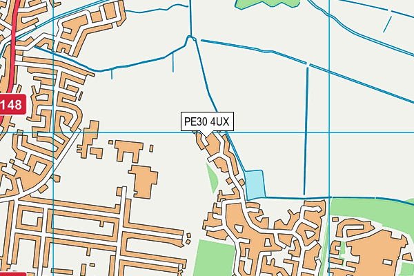 PE30 4UX map - OS VectorMap District (Ordnance Survey)