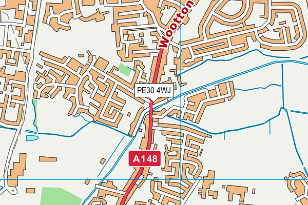 PE30 4WJ map - OS VectorMap District (Ordnance Survey)