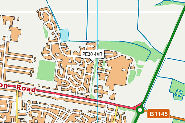 PE30 4XR map - OS VectorMap District (Ordnance Survey)