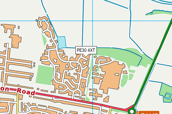 PE30 4XT map - OS VectorMap District (Ordnance Survey)