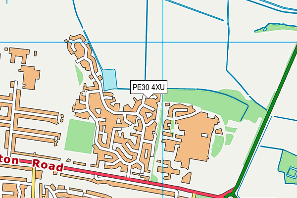 PE30 4XU map - OS VectorMap District (Ordnance Survey)