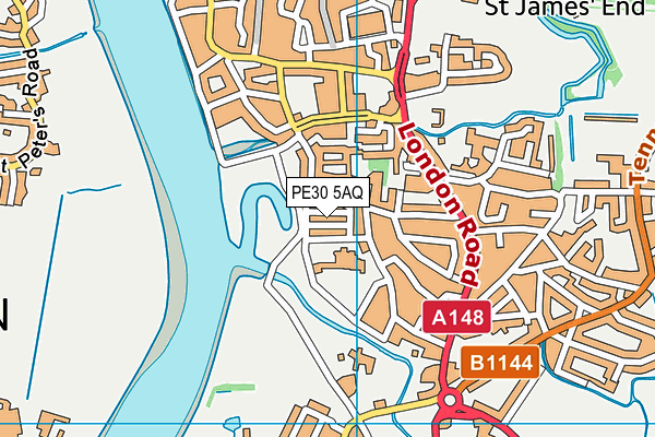 PE30 5AQ map - OS VectorMap District (Ordnance Survey)