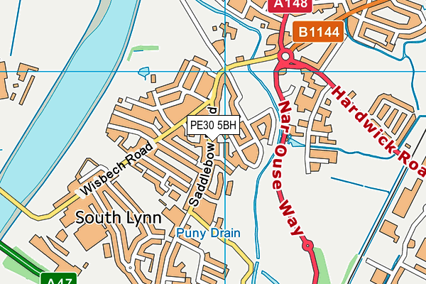 PE30 5BH map - OS VectorMap District (Ordnance Survey)