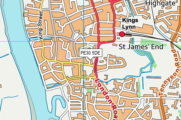 PE30 5DE map - OS VectorMap District (Ordnance Survey)