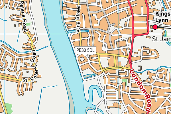 PE30 5DL map - OS VectorMap District (Ordnance Survey)