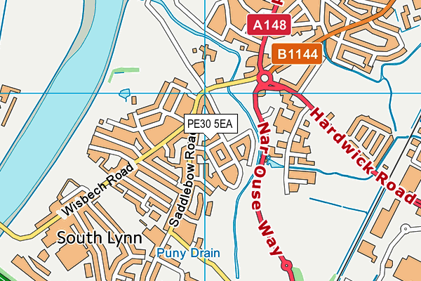 PE30 5EA map - OS VectorMap District (Ordnance Survey)