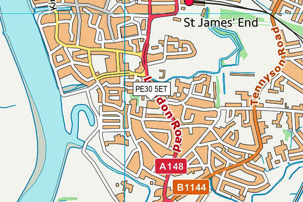 PE30 5ET map - OS VectorMap District (Ordnance Survey)