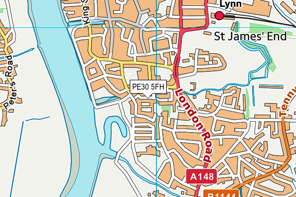 PE30 5FH map - OS VectorMap District (Ordnance Survey)