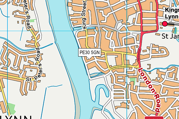 PE30 5GN map - OS VectorMap District (Ordnance Survey)