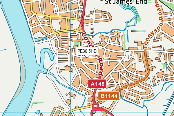 PE30 5HD map - OS VectorMap District (Ordnance Survey)