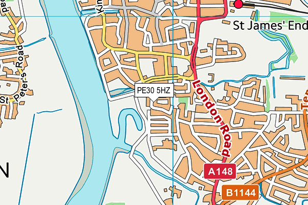 PE30 5HZ map - OS VectorMap District (Ordnance Survey)