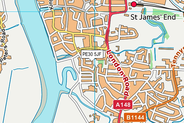 PE30 5JF map - OS VectorMap District (Ordnance Survey)