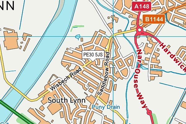 PE30 5JS map - OS VectorMap District (Ordnance Survey)