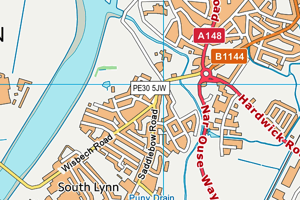 PE30 5JW map - OS VectorMap District (Ordnance Survey)