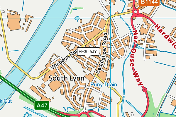 PE30 5JY map - OS VectorMap District (Ordnance Survey)