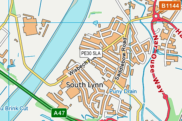 PE30 5LA map - OS VectorMap District (Ordnance Survey)