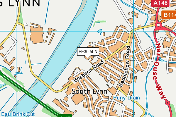 PE30 5LN map - OS VectorMap District (Ordnance Survey)