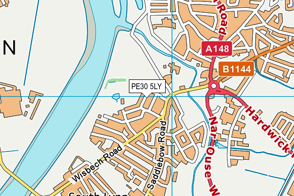PE30 5LY map - OS VectorMap District (Ordnance Survey)